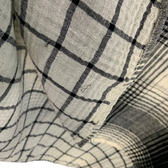 Anthropologie Floreat Womens Plaid Beaded Embroidered Boho Tunic Top Sz Medium - Picture 11 of 13